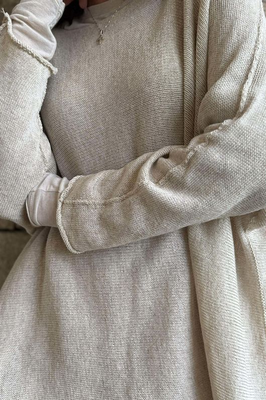 Conrad Slouch Cotton Knit Oatmeal